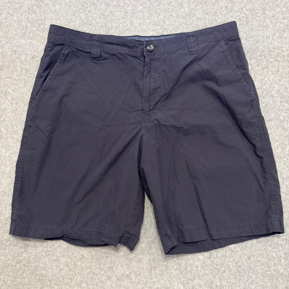 Columbia Mens Grey Blue Cotton Chino Shorts Size 36 Hiking Casual Summer